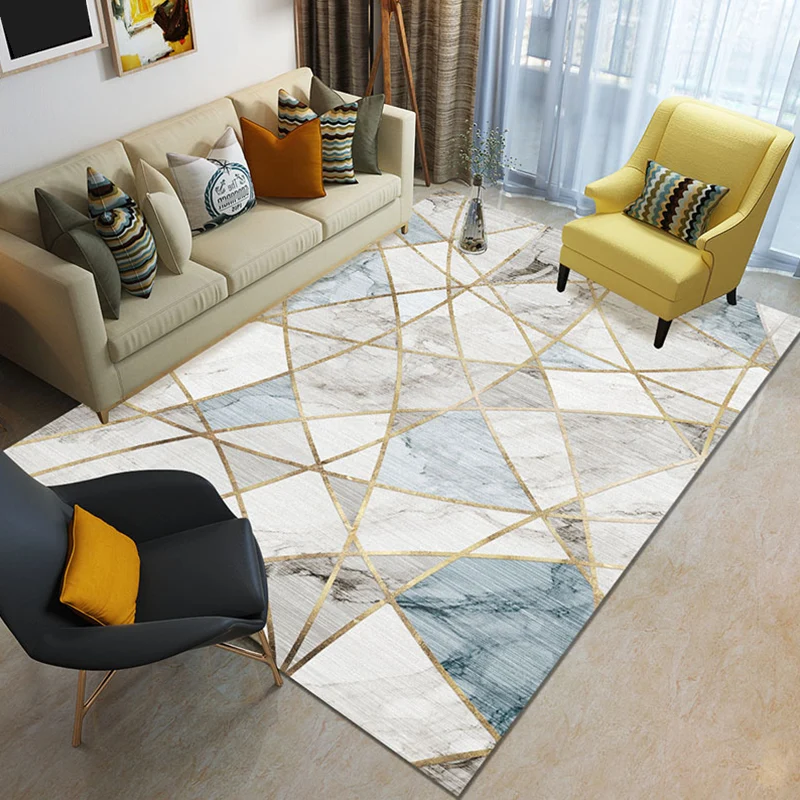 Wolmix Vloerkleed Modern 3D Geometric Print Rug Multi Colored Polyesterstof Rug Stain Resistant Anti-Slip Backing Pet Frie...
