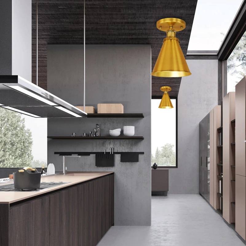 1 zwak metallic semi-inbouw licht vintage stijl roest/koper taps toelopend semi-inbouw lichtarmatuur voor binnen met Anti-...