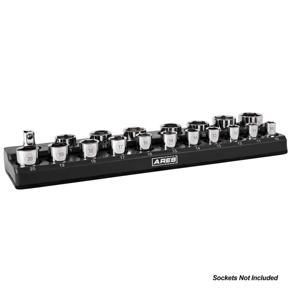 ARES 60034 - set van 3 Black Metric Magnetic Socket Organizer Set