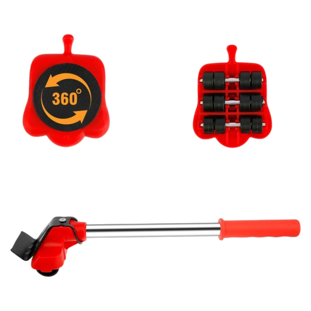 Meubellifter - Rood - 5-delige Set - Eenvoudig Verplaatsen van Meubels - Meubellift - Meubelverplaatser