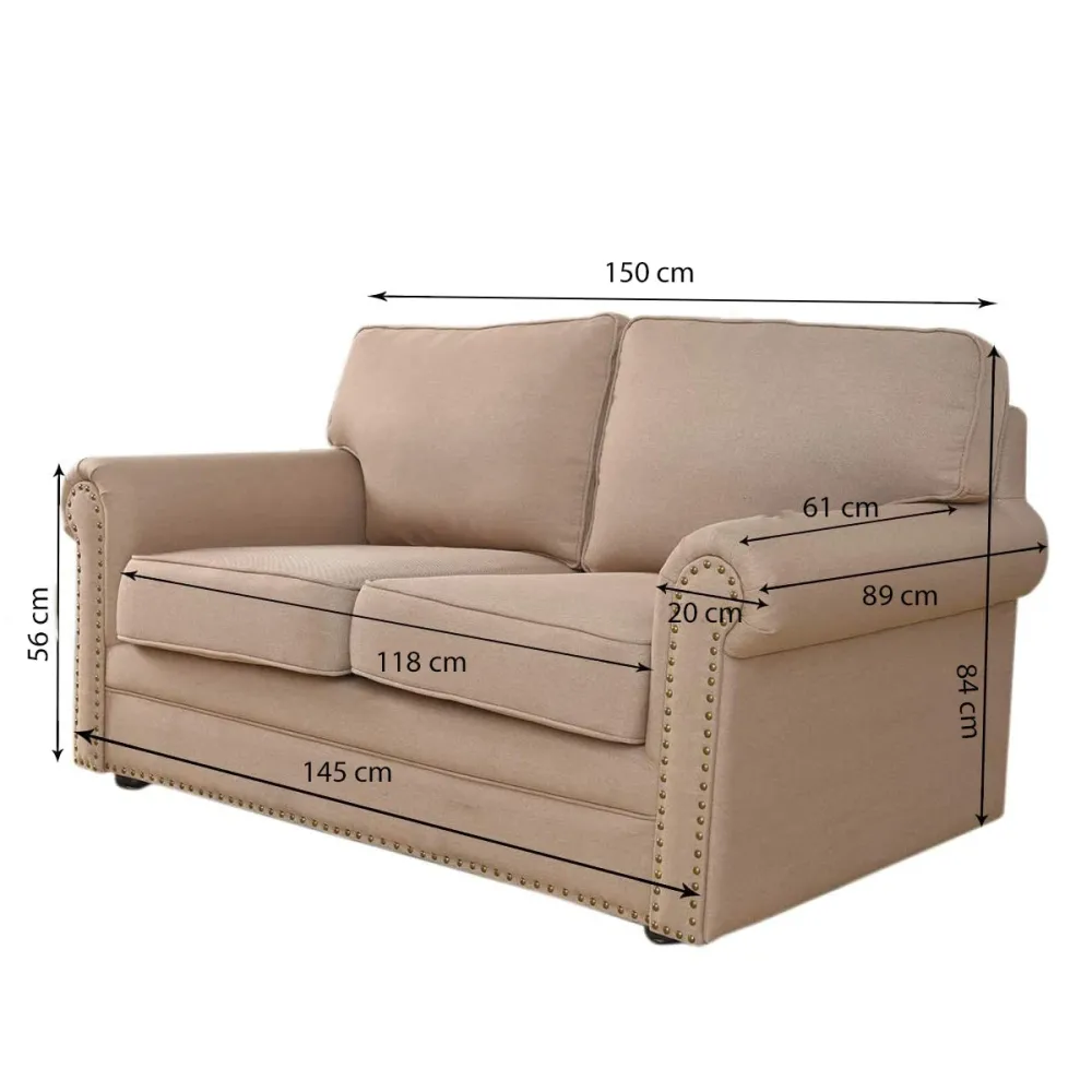 Bankhoes Stretch - Zwart - Geschikt voor een breedte van 145 - 185 cm - Bankbeschermer - 2 Zitsbank