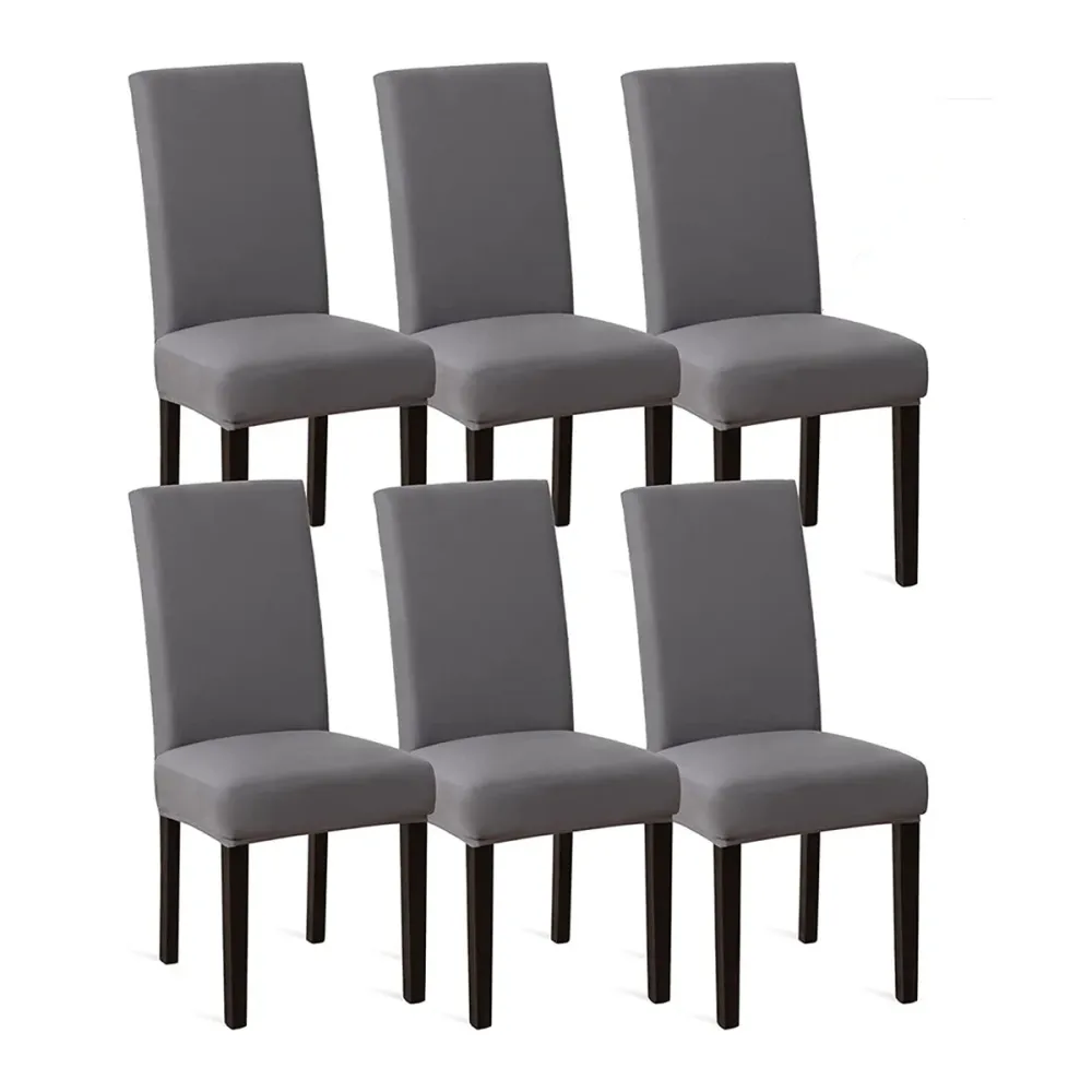 Stoelhoezen - Eetkamerstoel Hoes - 6 Stuks - Grijs - Bescherm stijlvol je stoelen