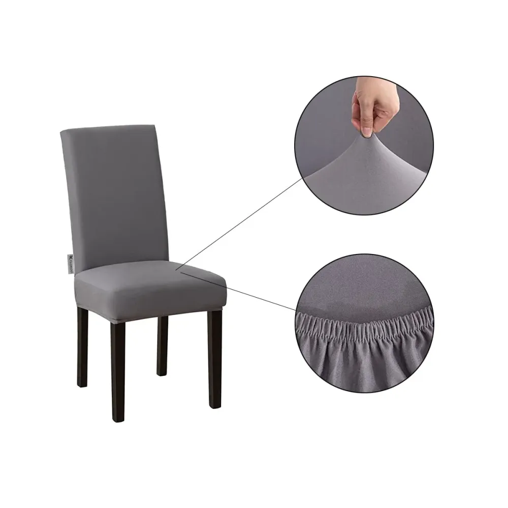 Stoelhoezen - Eetkamerstoel Hoes - 6 Stuks - Grijs - Bescherm stijlvol je stoelen