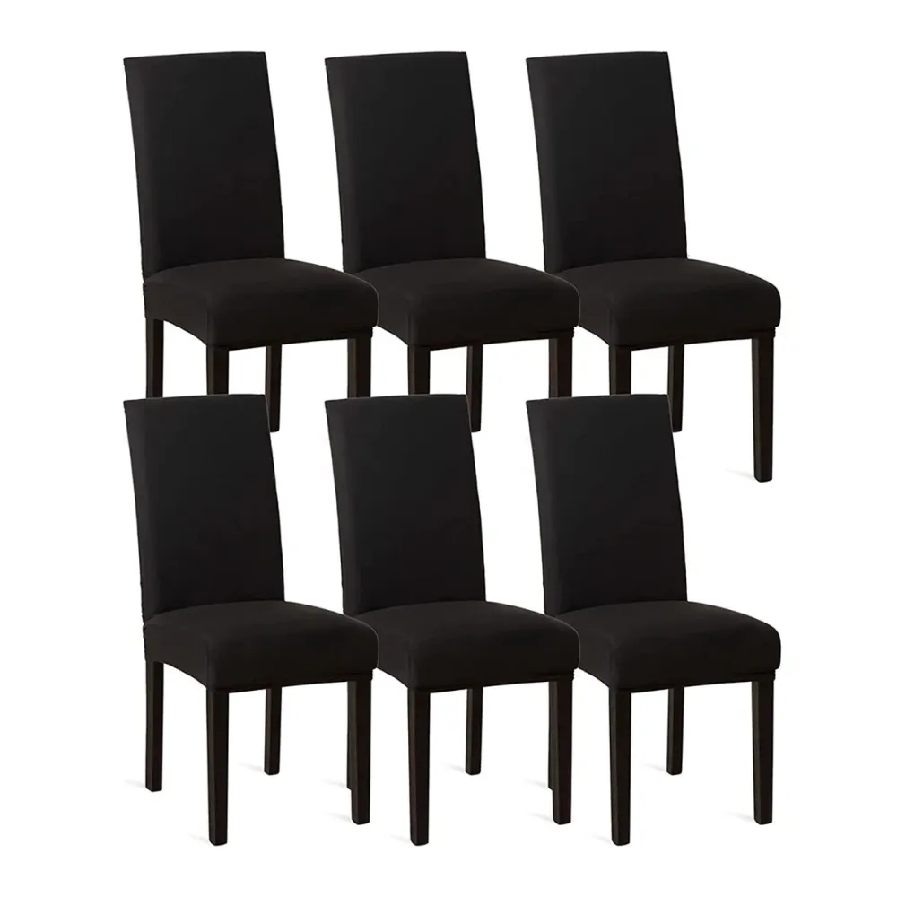 Stoelhoezen - Eetkamerstoel Hoes - 6 Stuks - Zwart - Bescherm stijlvol je stoelen