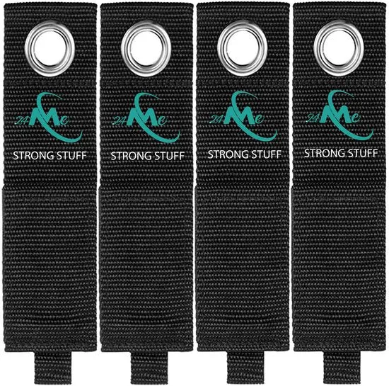 24ME® 4x Heavy Duty Storage Strap - M - Kabelbinders met Ring - Sterk Klittenband - Organizers - Slijtvast