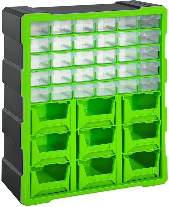 4goodz® Assortimentsdoos 39 sorteerbox schuifladen voor kleine onderdelen - Groen