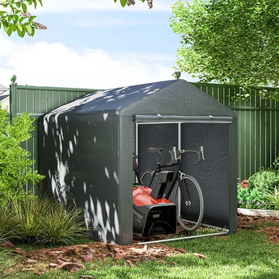 4goodz Kunststof Opslagtent Waterdicht voor Fietsten-Gereedschap 218x160x172 cm