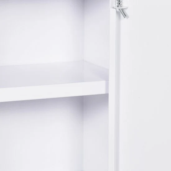 4goodz Medicijnkastje metaal EHBO-kastje met slot 14x30x46 cm - Wit