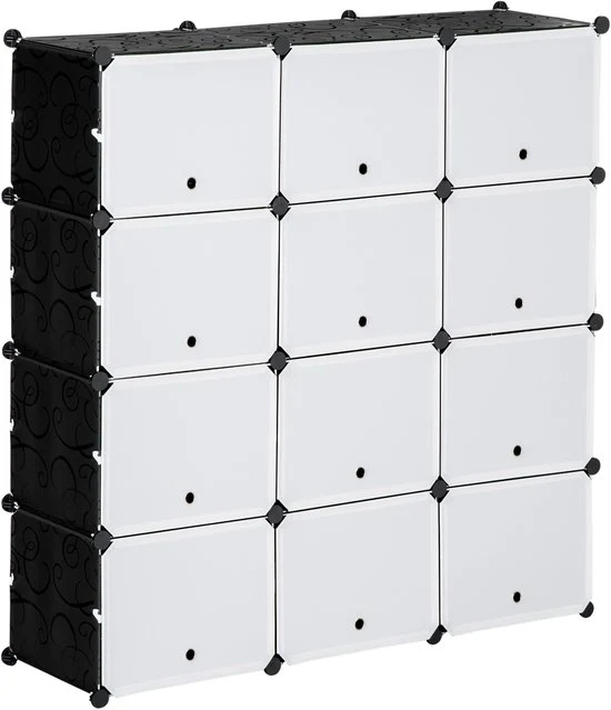 4goodz Schoenenkast Opbergbox met 12 Kubussen - Schoenenrek 850-169WT