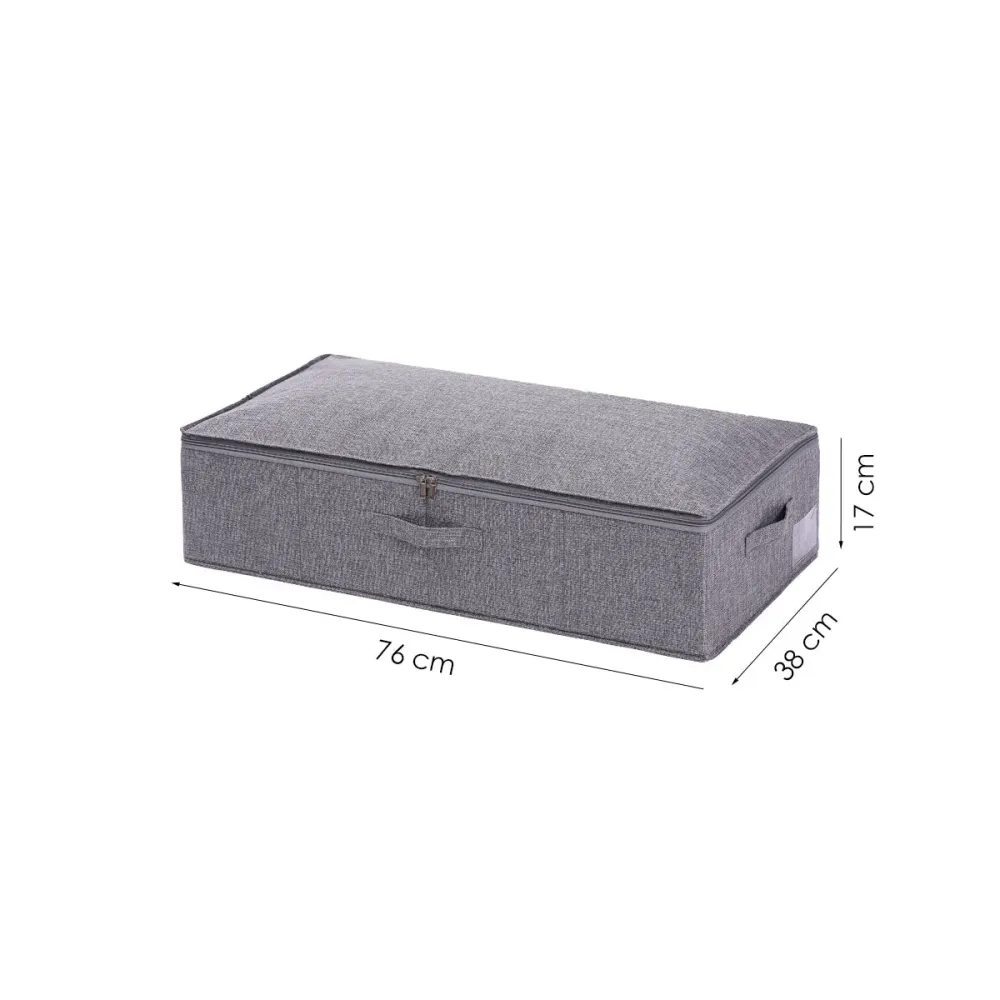 Bed Organizer met verharde bodem - 2 stuks - Ruime Opbergzakken voor Kleding en Dekbedden - Grijs - Opbergtassen voor onde...