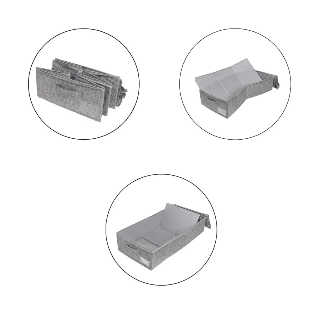Bed Organizer met verharde bodem - 2 stuks - Ruime Opbergzakken voor Kleding en Dekbedden - Grijs - Opbergtassen voor onde...