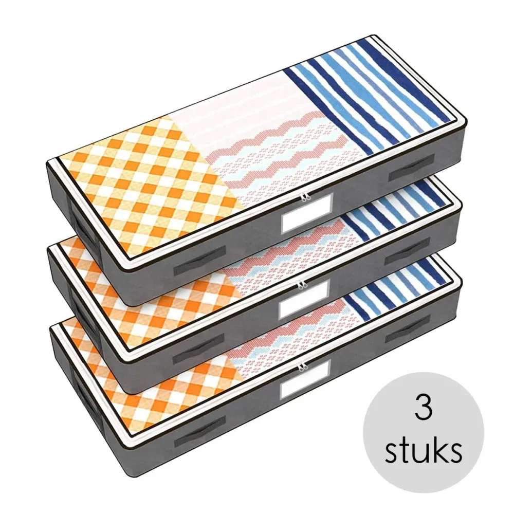 Bed Organizer - Ruime Opbergzakken - Grijs - 3 stuks - Onderbed tas