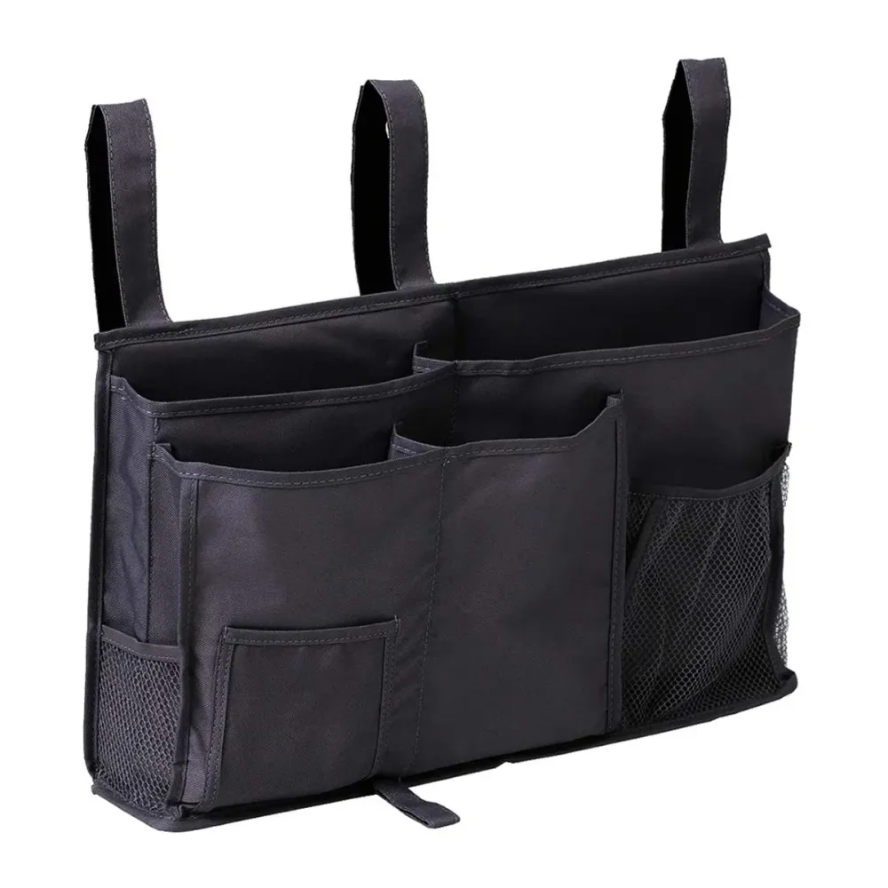 Bedside opslag zwart - Opbergzak voor naast bed - Bedside Pocket - Bed Organizer - 50,8 x 10,1 x 30,5 cm