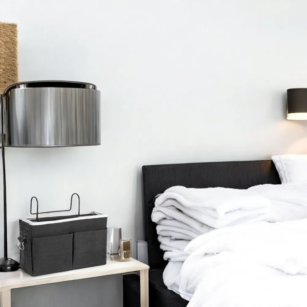 Bedside Pocket - Bed Opbergzak - Katoen - Zwart
