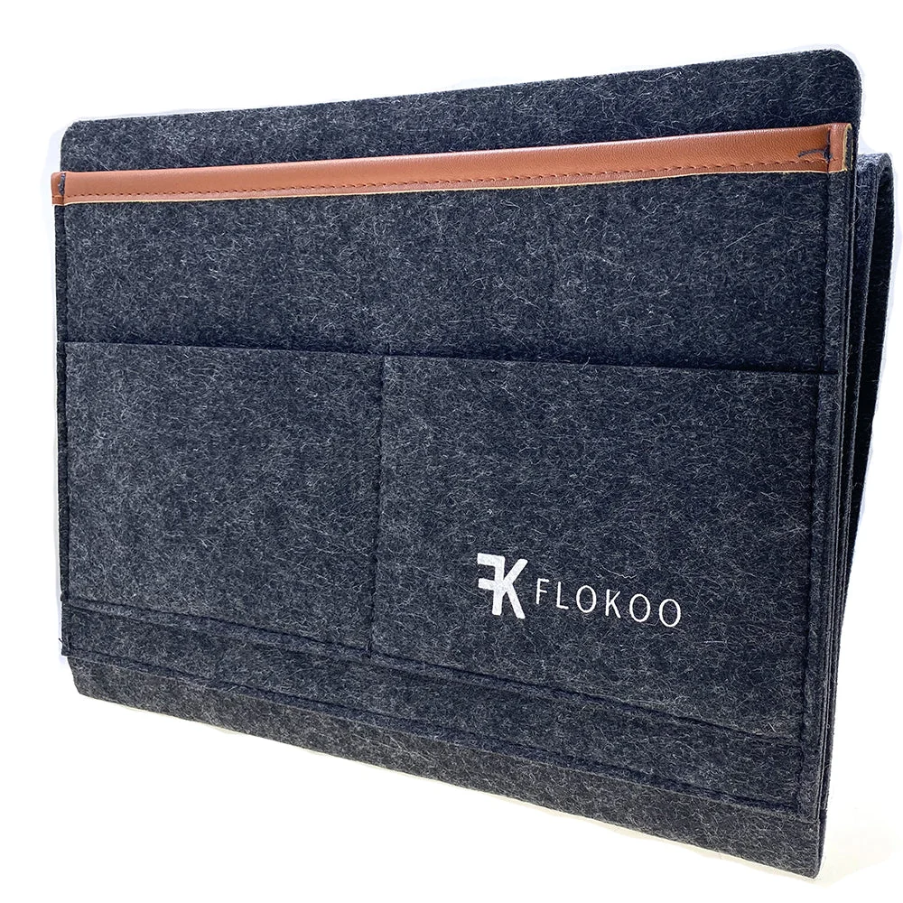 Bedside Pocket - Donker Grijs - Vilten Opbergzak voor Bed Bank - Bedorganizer