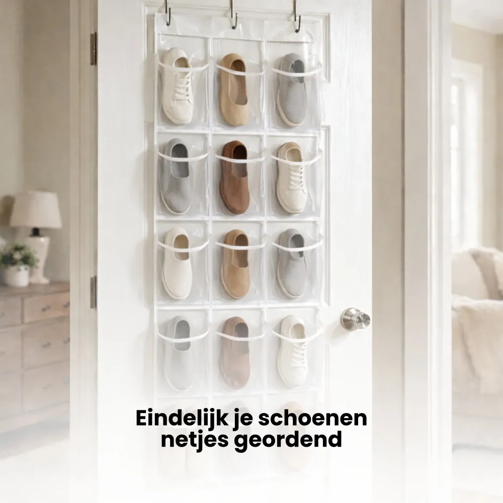 Deur Schoenen Organizer – 15 Vakken – Hangende Schoenenopberger – Transparant – Schoenenrek voor Deur – Opberg Organizer v...