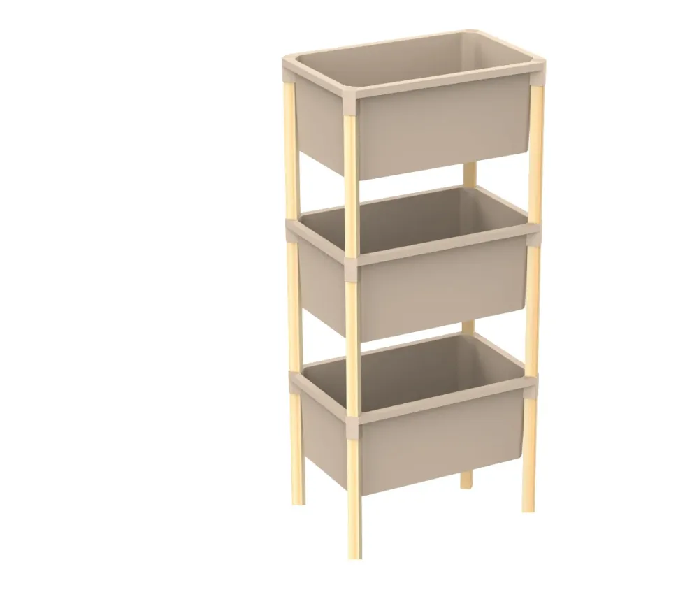 FixWood Houten 3-Laags Opbergrek – 95x30x30 cm – Multifunctioneel Rek voor Keuken, Badkamer & Speelkamer – Massief Hout &...