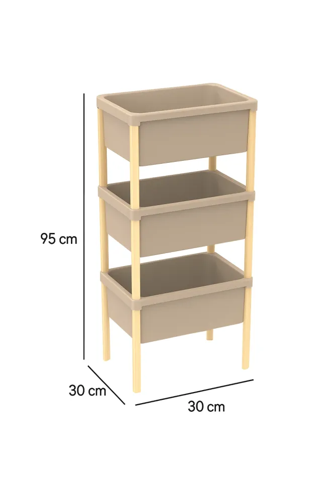 FixWood Houten 3-Laags Opbergrek – 95x30x30 cm – Multifunctioneel Rek voor Keuken, Badkamer & Speelkamer – Massief Hout &...