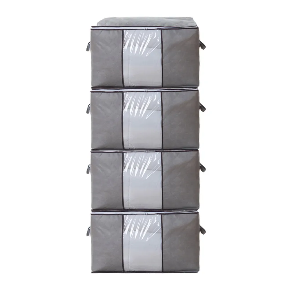 Hoogwaardige Opbergtas voor Kleding - 4 Stuks - Grijs - Organizer voor Dekbed