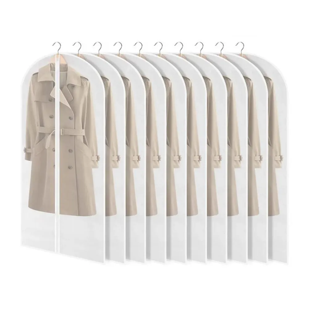 Kledinghoes - 10 stuks - 140x60 cm - Wit - Transparant - Kledinghoezen - Kledinghoes Wit - Trouwjurkhoes - Kostumhoes