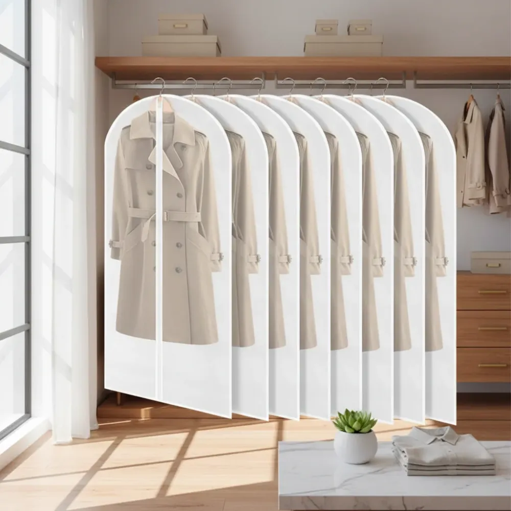 Kledinghoes - 10 stuks - 140x60 cm - Wit - Transparant - Kledinghoezen - Kledinghoes Wit - Trouwjurkhoes - Kostumhoes