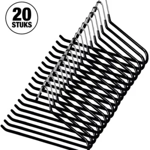 Luxe Broekhanger – 20 stuks – Metalen Kledinghangers – Kledingkast Organizer – Kleerhangers – Ruimtebesparende Broekhanger...