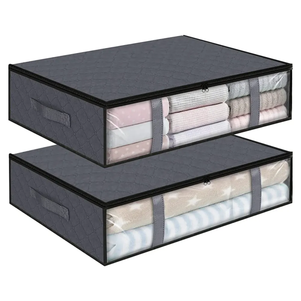 Onderbed opbergtas - 2 stuks - 60x45x15 cm - Kleding Dekbed opbergen onder het Bed