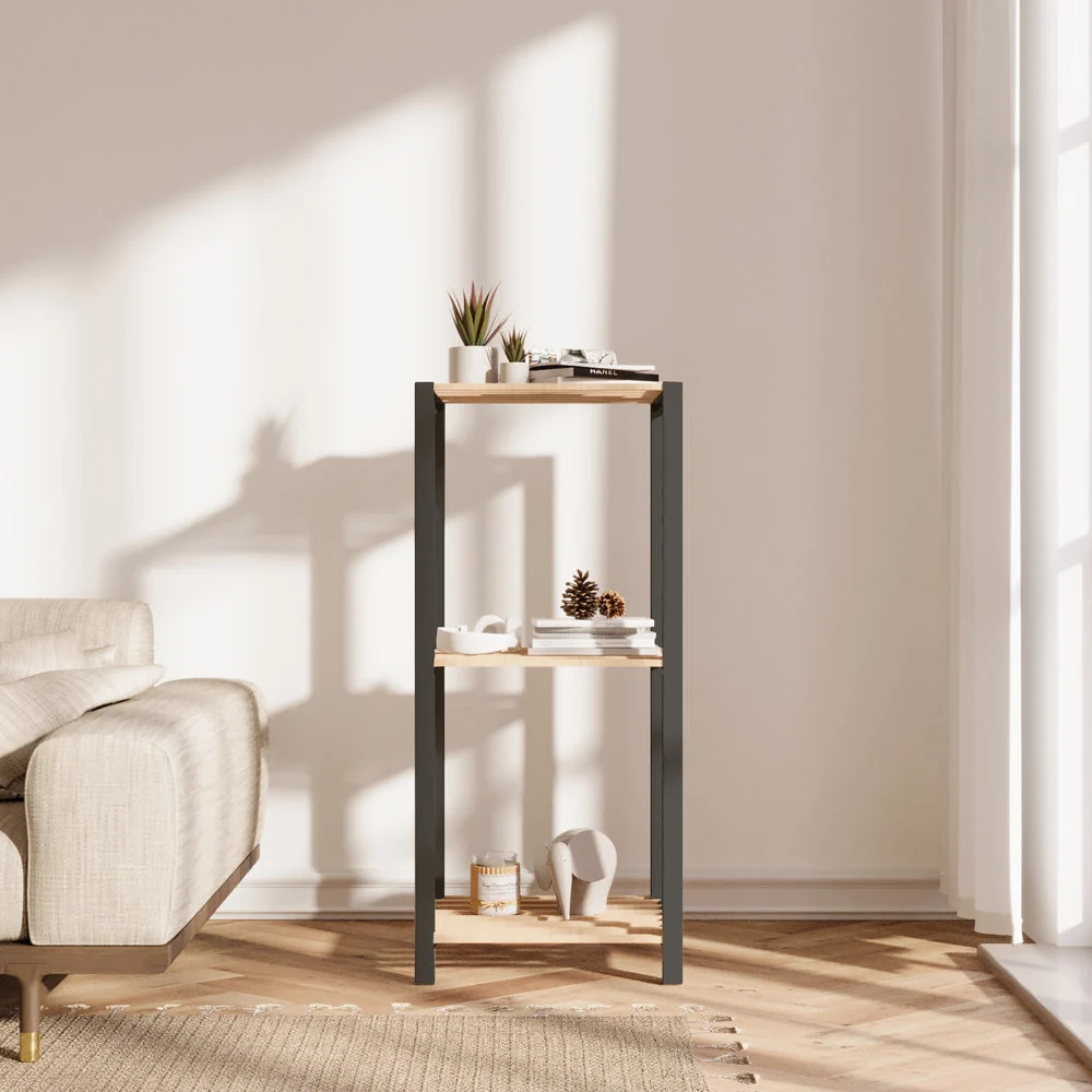 Opbergrek 3 Lagen – Kunststof & Hout – Lichtgewicht Multifunctioneel Kastje – Voor Keuken, Woonkamer Badkamer – 78 x 35 x...