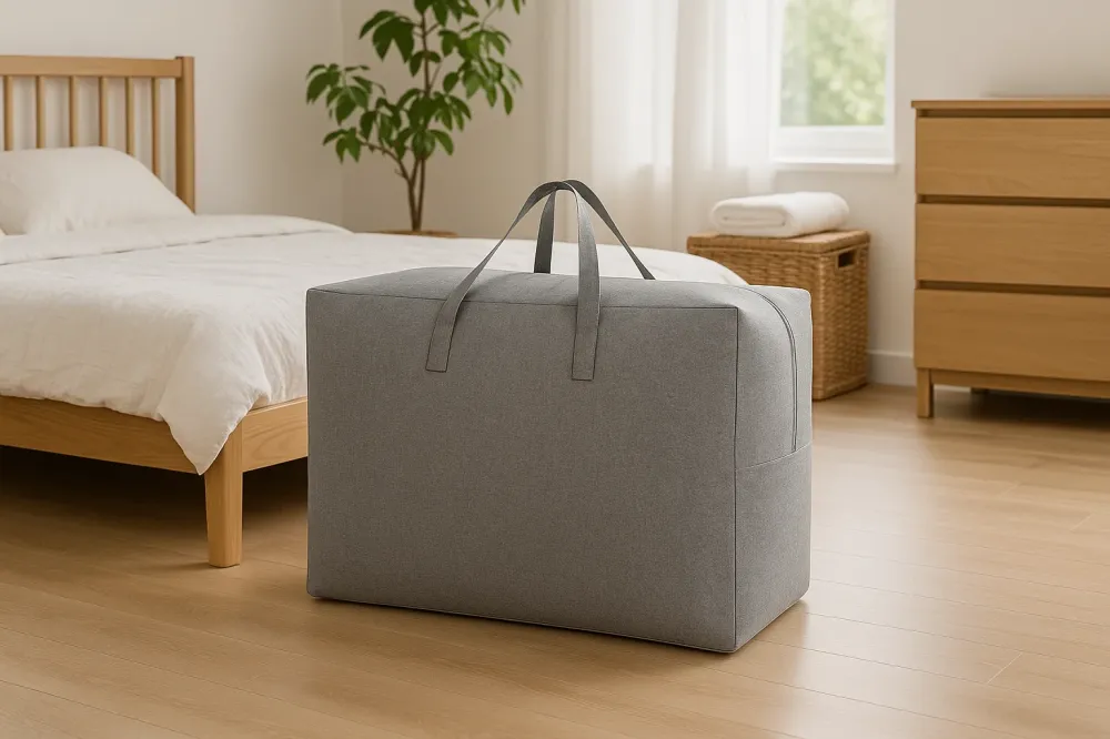 Opbergtas Groot 58x46x28 cm – Draagbare Opbergzak met Handvat – Opbergbox voor Kleding, Dekens & Textiel – Vouwbaar & Adem...