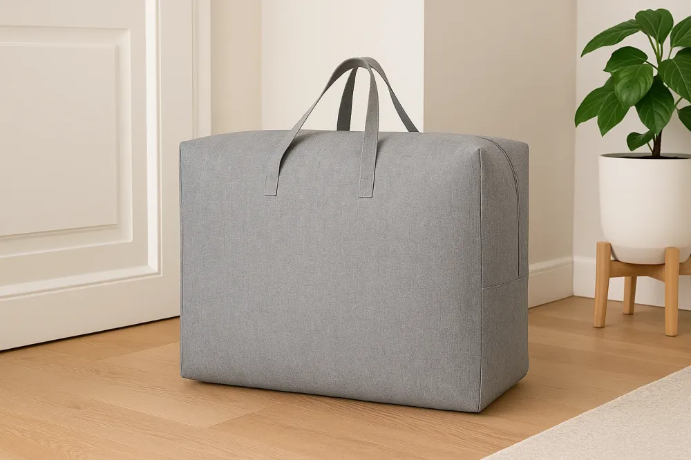 Opbergtas Groot 58x46x28 cm – Draagbare Opbergzak met Handvat – Opbergbox voor Kleding, Dekens & Textiel – Vouwbaar & Adem...