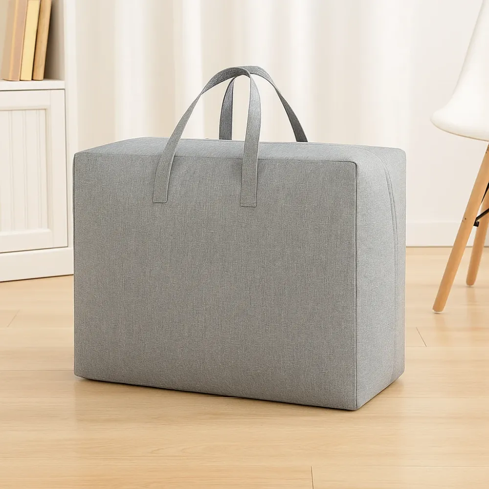 Opbergtas Groot 58x46x28 cm – Draagbare Opbergzak met Handvat – Opbergbox voor Kleding, Dekens & Textiel – Vouwbaar & Adem...