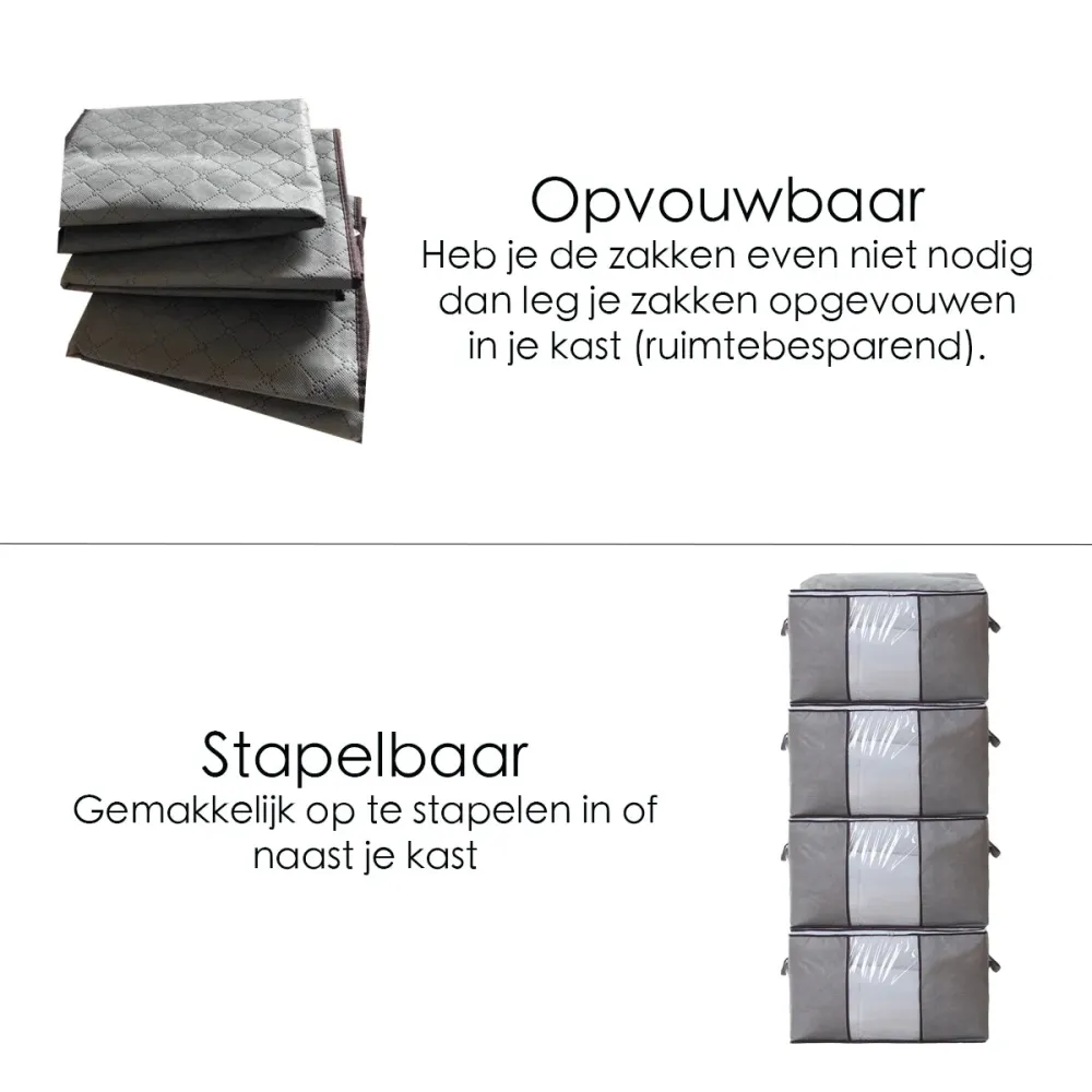 Opbergtas voor Kleding en Dekbed - Grijs