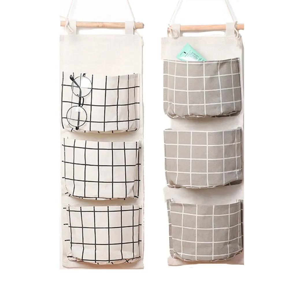 Opbergzakken linnen - Ruimtebesparend - 2 Stuks - Hangende opberger - Textiel - 64x25cm
