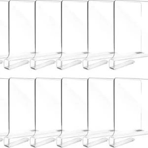 Plankverdeler - 12 Stuks - Transparant - Acryl - Kledingkast Organizer - Plank Organizer - Boekenstandaard - Plank Verdeler