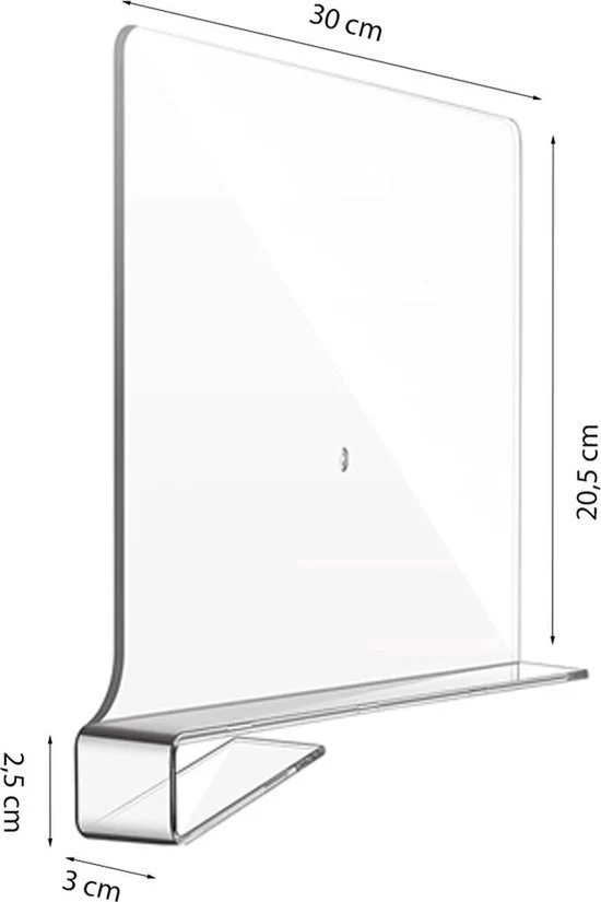 Plankverdeler - 12 Stuks - Transparant - Acryl - Kledingkast Organizer - Plank Organizer - Boekenstandaard - Plank Verdeler