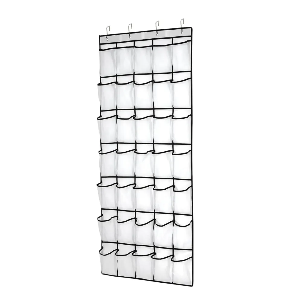 Schoenenkast Hangend - Schoenenzak 35 vakken - Opbergen van Schoenen aan Deur - Schoenenzak Wit - Oplossing voor rondsling...