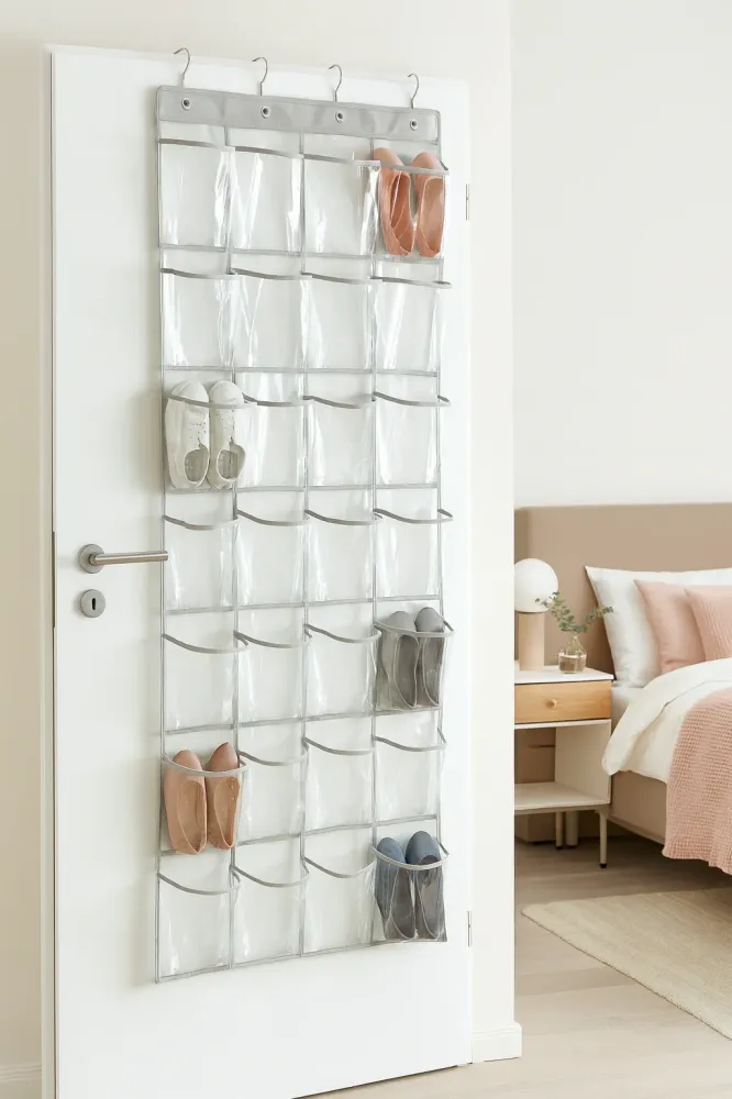 Schoenenkast Hangend - Schoenenzak 35 vakken - Opbergen van Schoenen aan Deur - Schoenenzak transparant - Oplossing voor r...