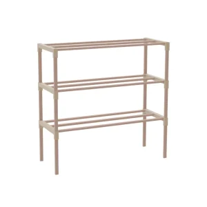 Schoenenrek 2 Lagen – Beige - Compact Houten Schoenenkast – Ruimtebesparend Schoenenrek voor 6+ Paar – Duurzaam & Modern D...