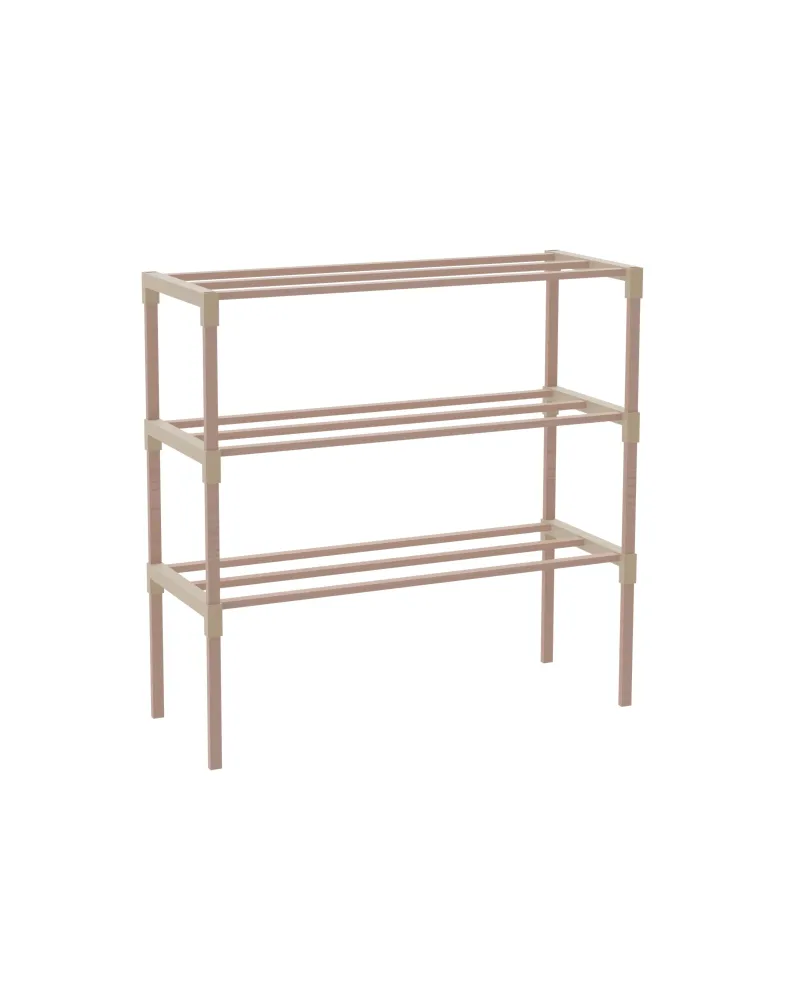 Schoenenrek 3 Lagen – Beige - Houten Schoenenkast – Compact & Ruimtebesparend Schoenenrek voor 9+ Paar – Modern Design – 5...
