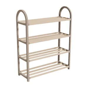 Schoenenrek 4 Lagen – Ruimtebesparend Schoenenkast – Modern Design – Metaal & Hout – Voor 12+ Paar Schoenen – Opbergsystee...