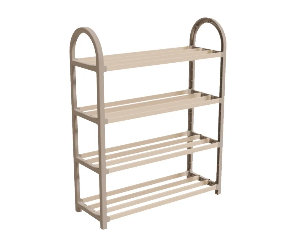 Schoenenrek 4 Lagen – Ruimtebesparend Schoenenkast – Modern Design – Metaal & Hout – Voor 12+ Paar Schoenen – Opbergsystee...