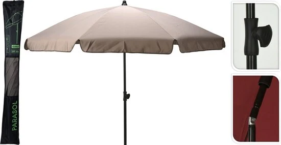 Tuinparasol-Strandparasol met Volant 200 - Zwarte Buis