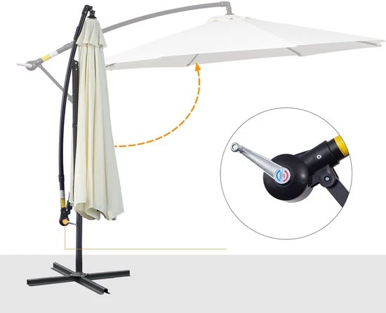 Zweefparasol 300 cm Rond - Creme