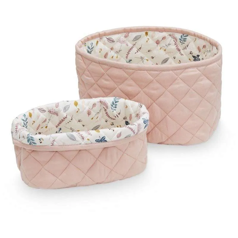 Premium Bamboe Cam Cam Copenhagen Gequilte Opbergmanden - 2 stuks - OCS - Blossom Roze