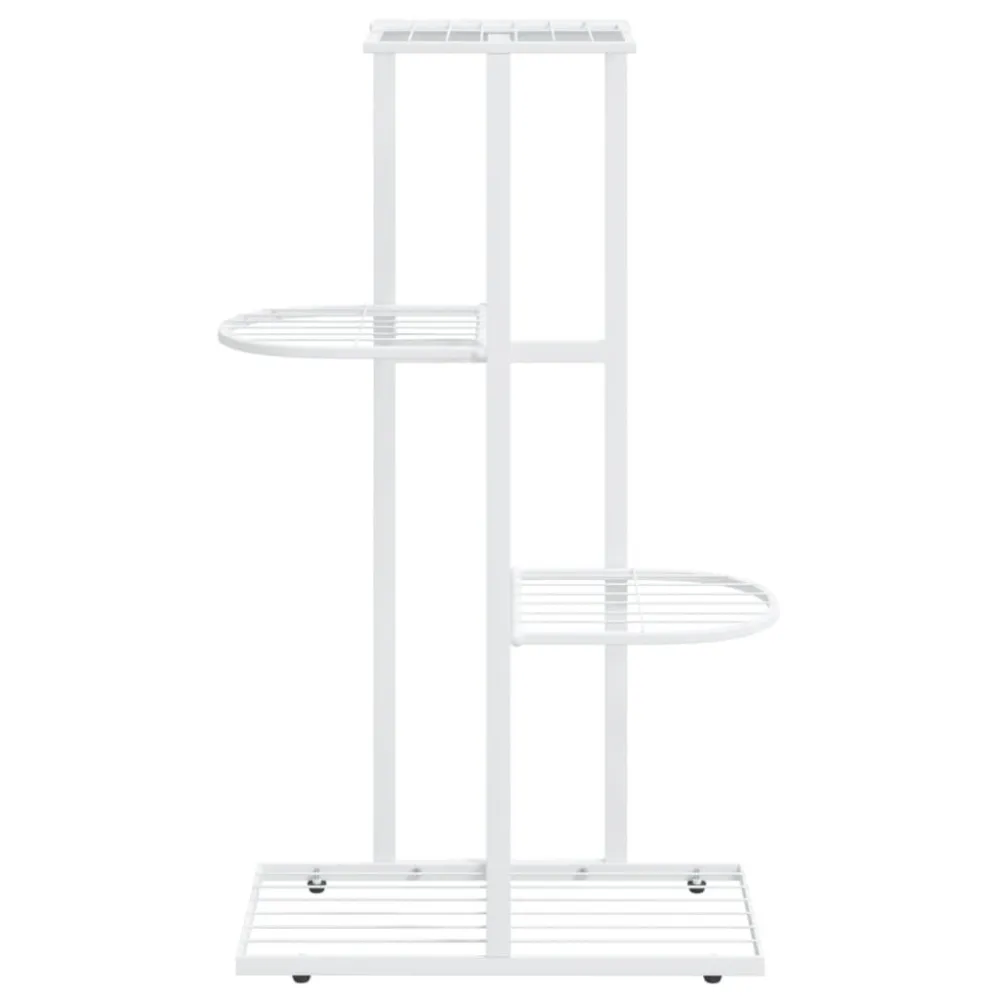 Bloemenstandaard met 4 lagen 43x22x76 cm metaal wit