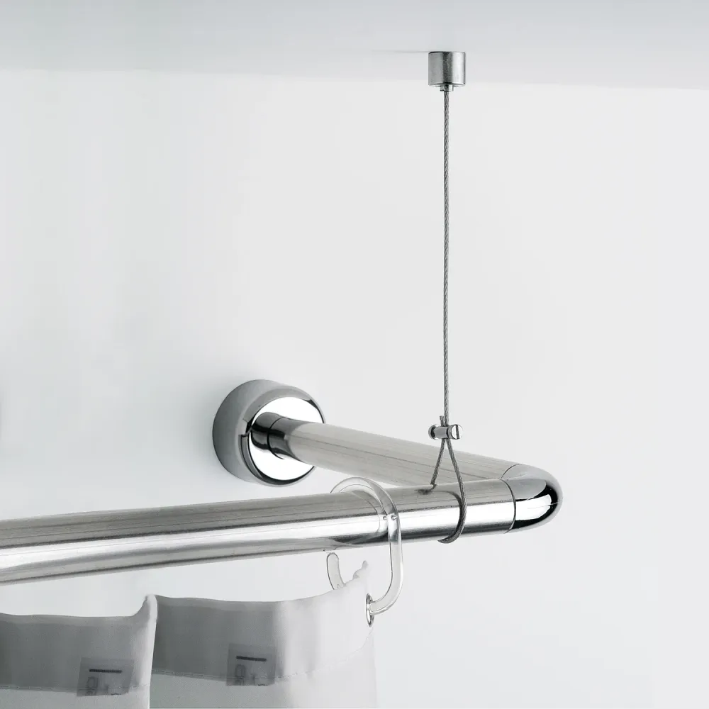 Ceiling support shower curtains Gedy chrome-plated messing L. 150 cm