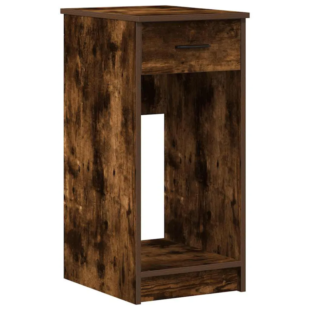 Computertorenstandaard met lade 35x45x77 cm gerookt eikenkleur