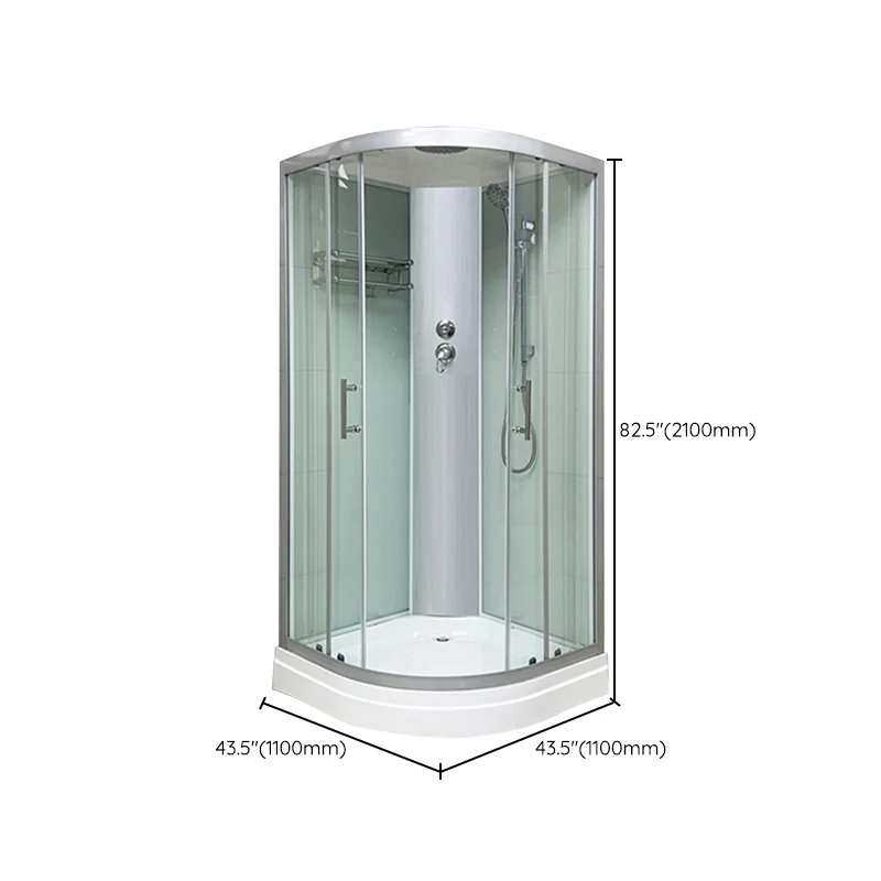 Contemporary Round Shower Stall Lijnpatroon Framed Shower Stall Ceiling 35