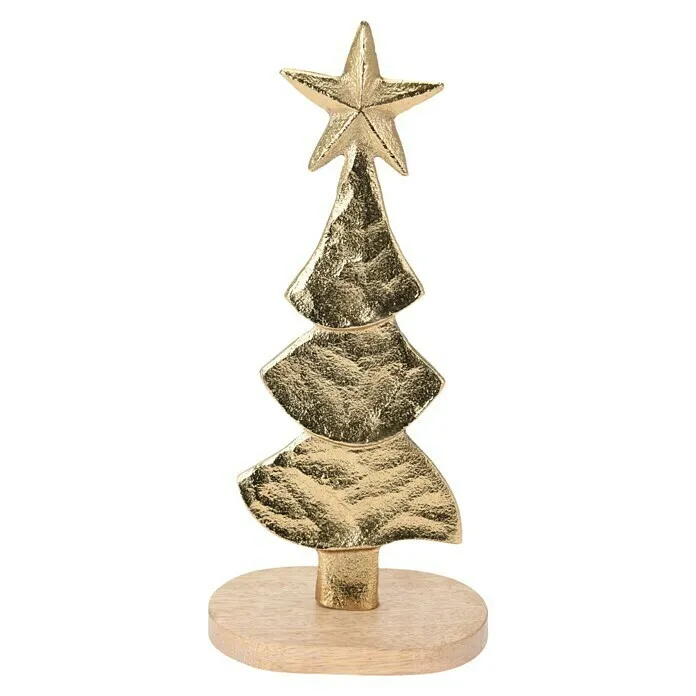 Decoratief artikel - 22 cm, Hout, Goud, 1 st.