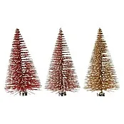 Decoratief element - 10 cm, Rood/goud, Kunststof, 3 st.